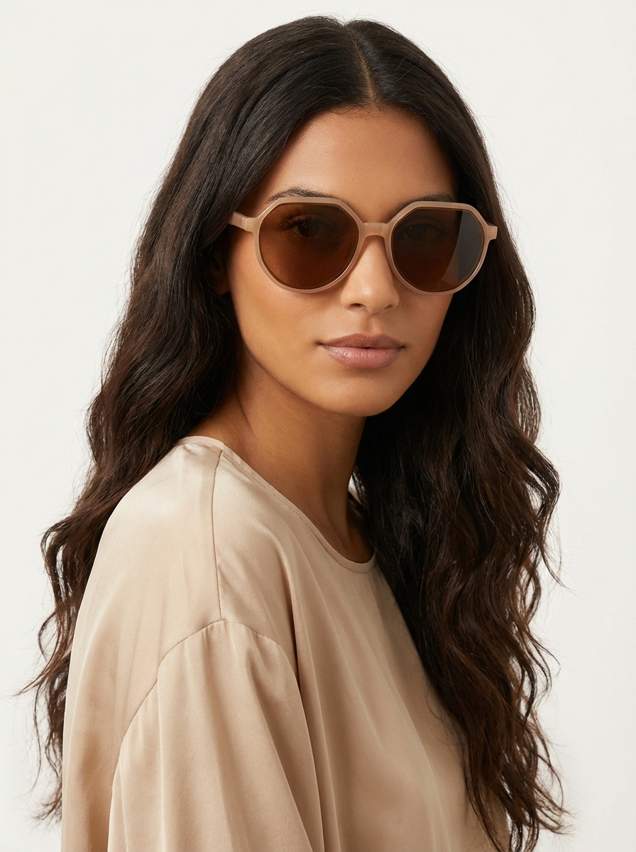 Geometrische oversized zonnebril dames