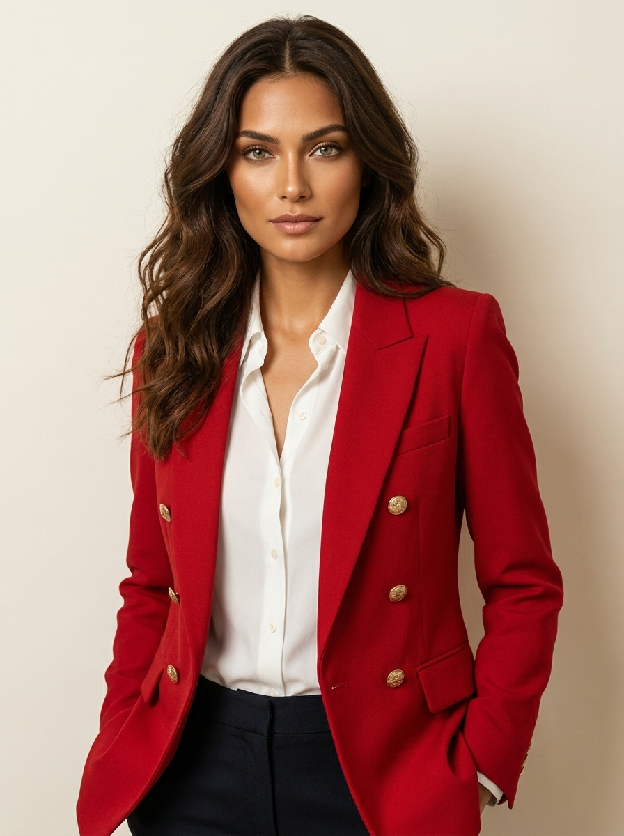 Blazer rood vooraanzicht Bo