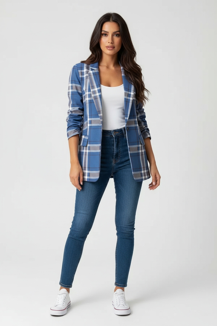 Blazer blauw vooraanzicht Britt