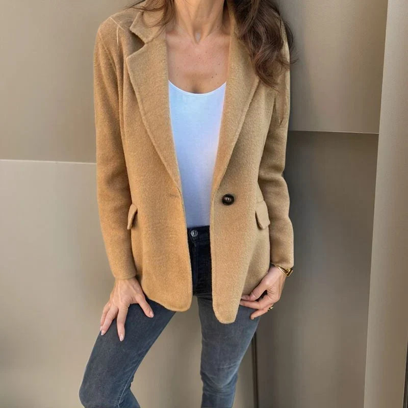 Blazer khaki vooraanzicht detail Elena