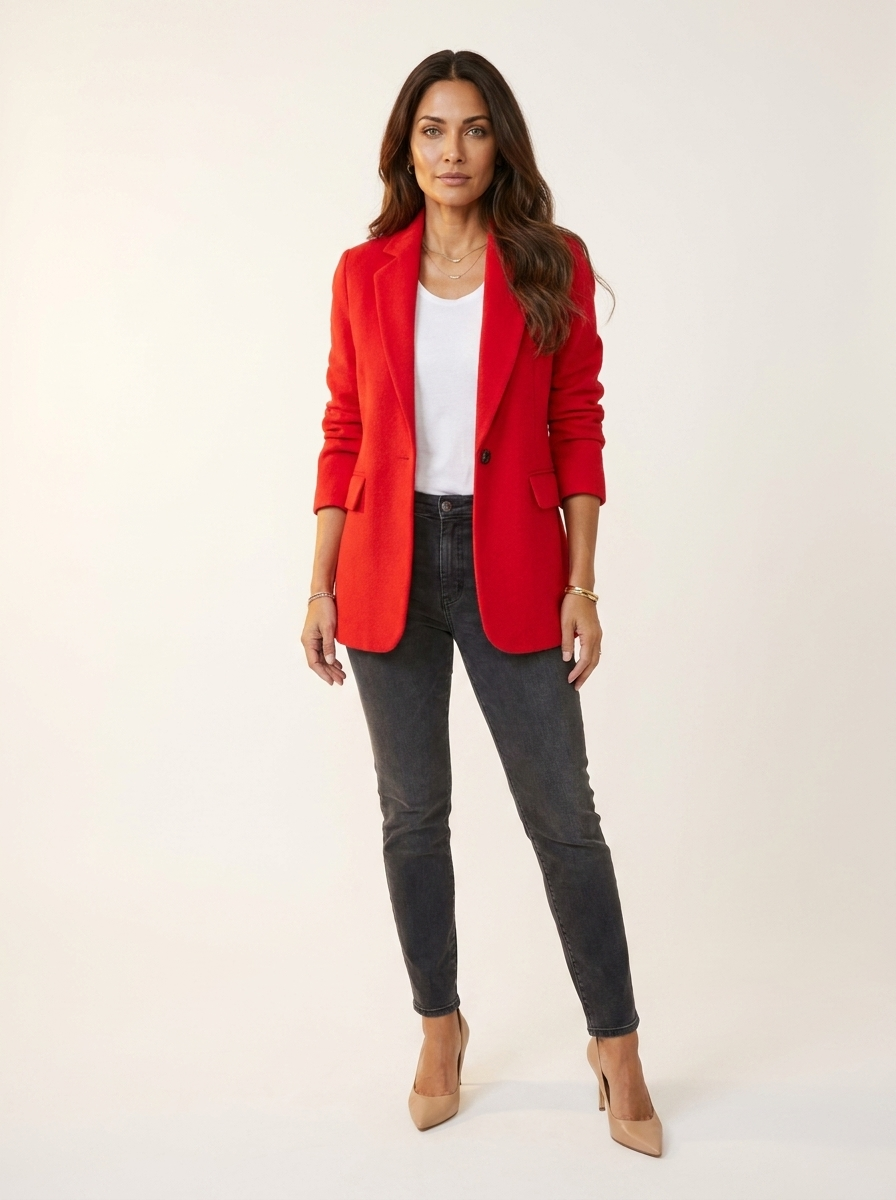 Blazer rood vooraanzicht Elena