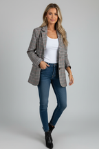 Blazer lichtgrijs vooraanzicht Gwen