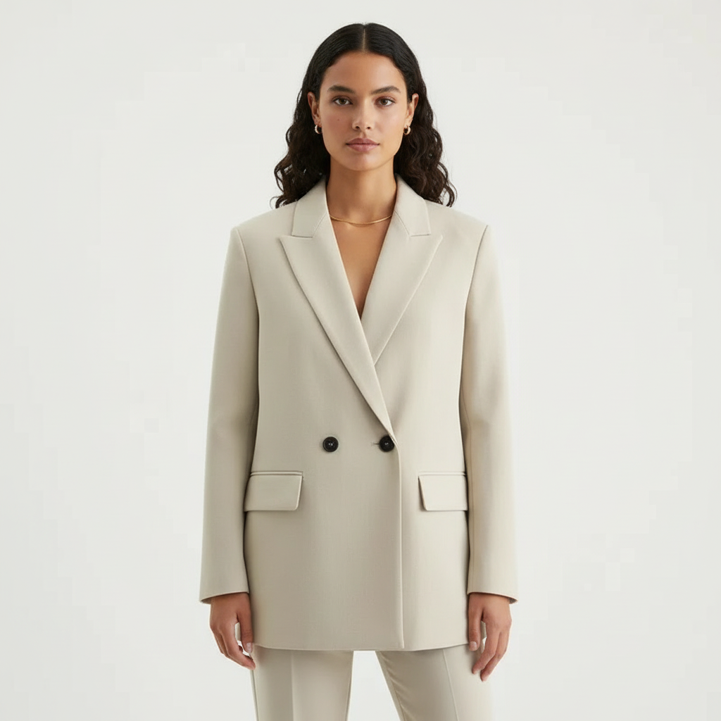 Blazer beige vooraanzicht Lara