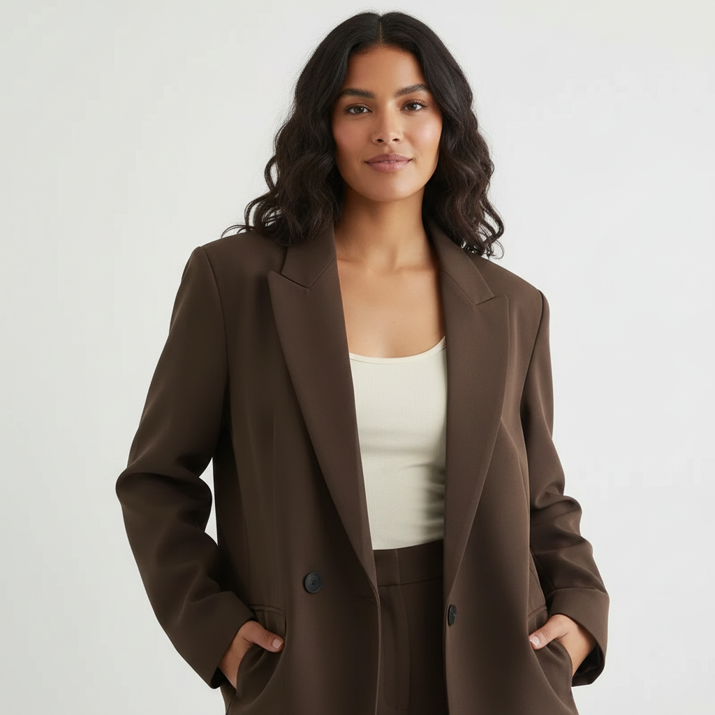 Blazer bruin vooraanzicht Lara