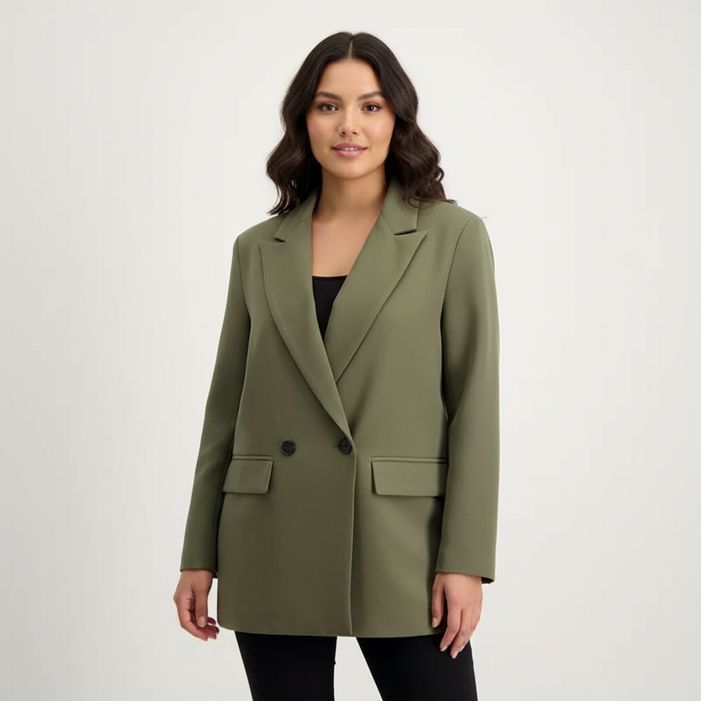 Blazer olijfgroen vooraanzicht Lara