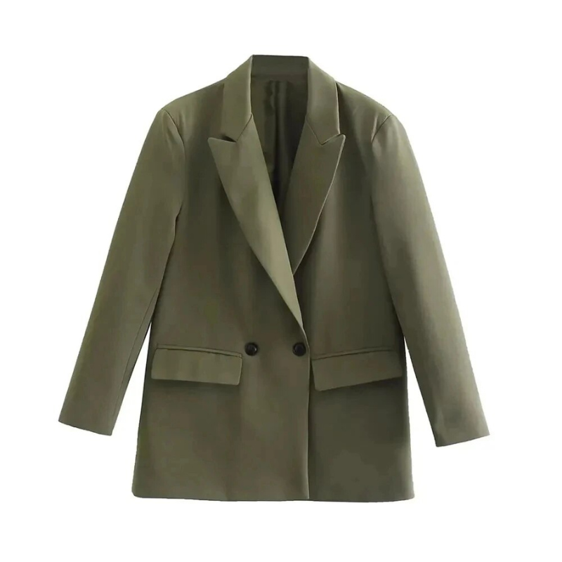 Blazer olijfgroen bovenaanzicht Lara
