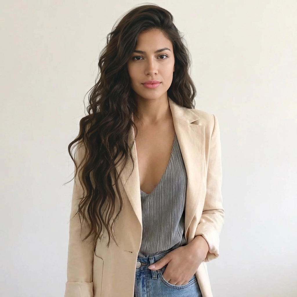 Blazer beige vooraanzicht Maya