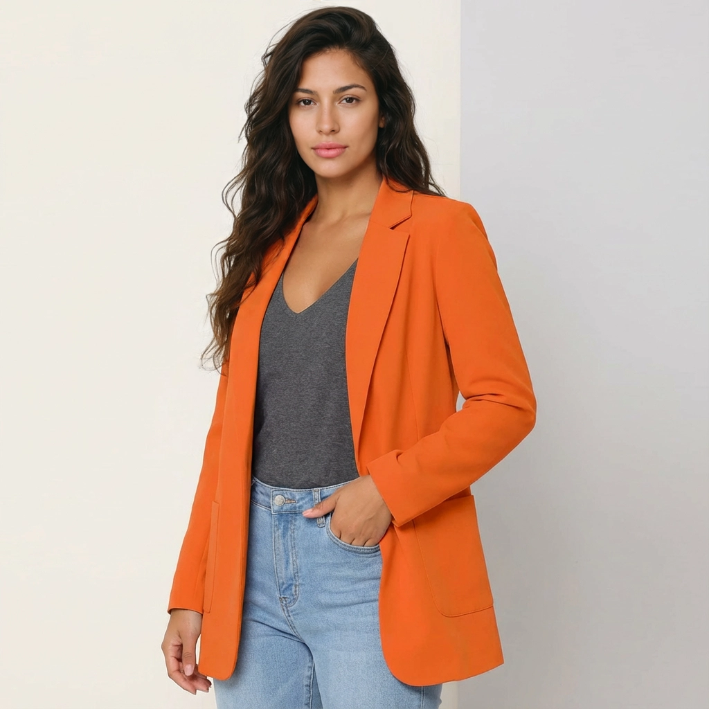 Blazer oranje vooraanzicht Maya
