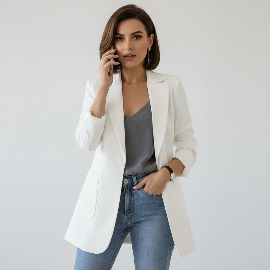 Blazer wit staand Maya