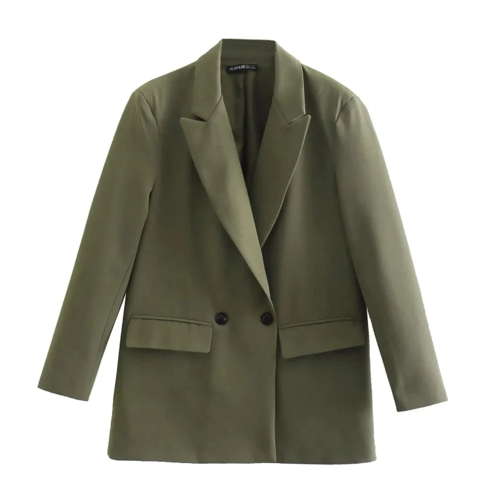 Blazer legergroen vooraanzicht Mieke