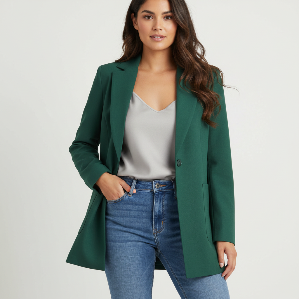 Blazer groen vooraanzicht Rosa