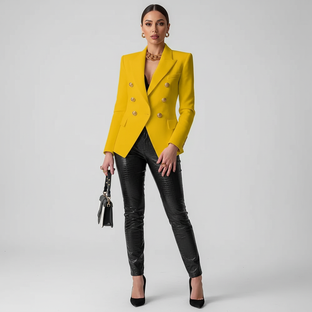 Blazer geel vooraanzicht Zoë