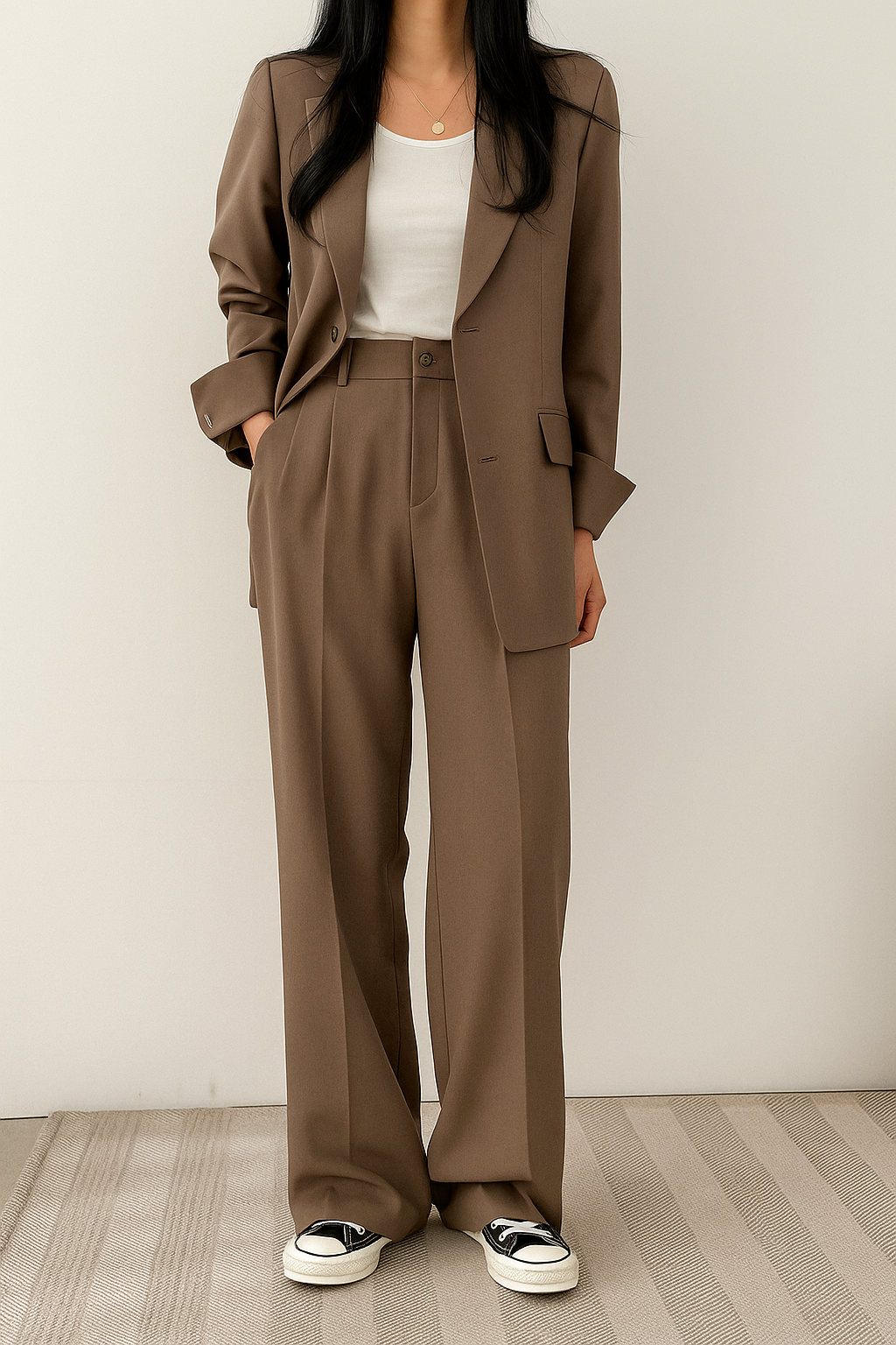 Blazer set bruin detail Imre