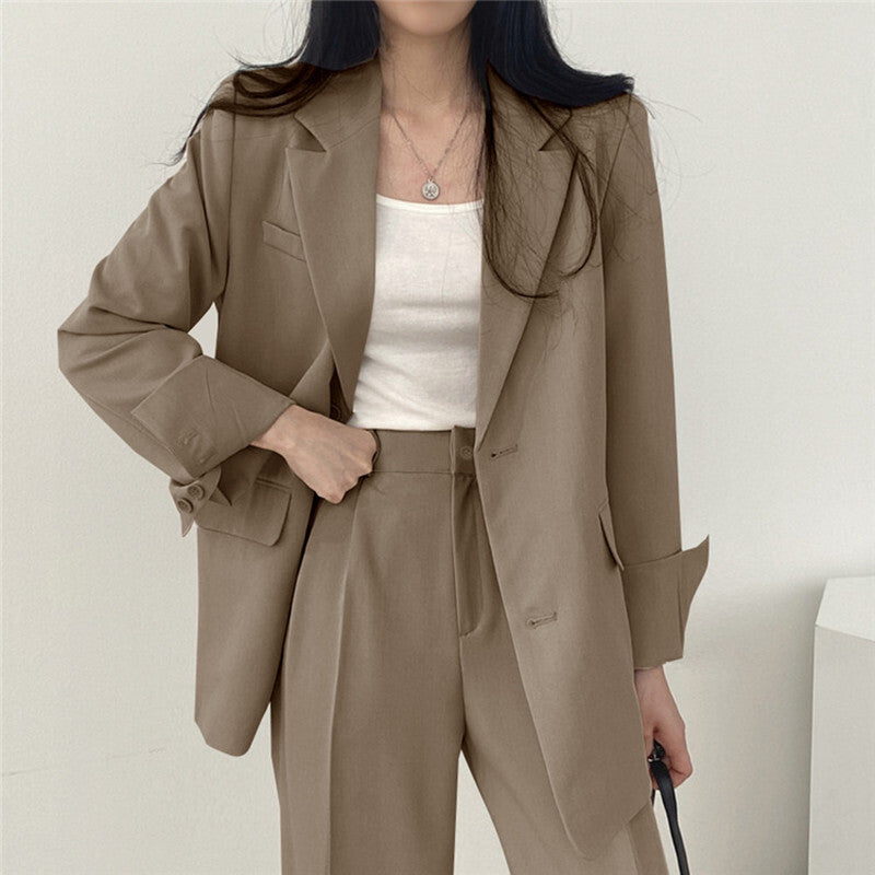 Blazer set khaki detail Imre