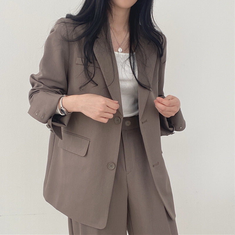 Blazer set khaki detail Imre