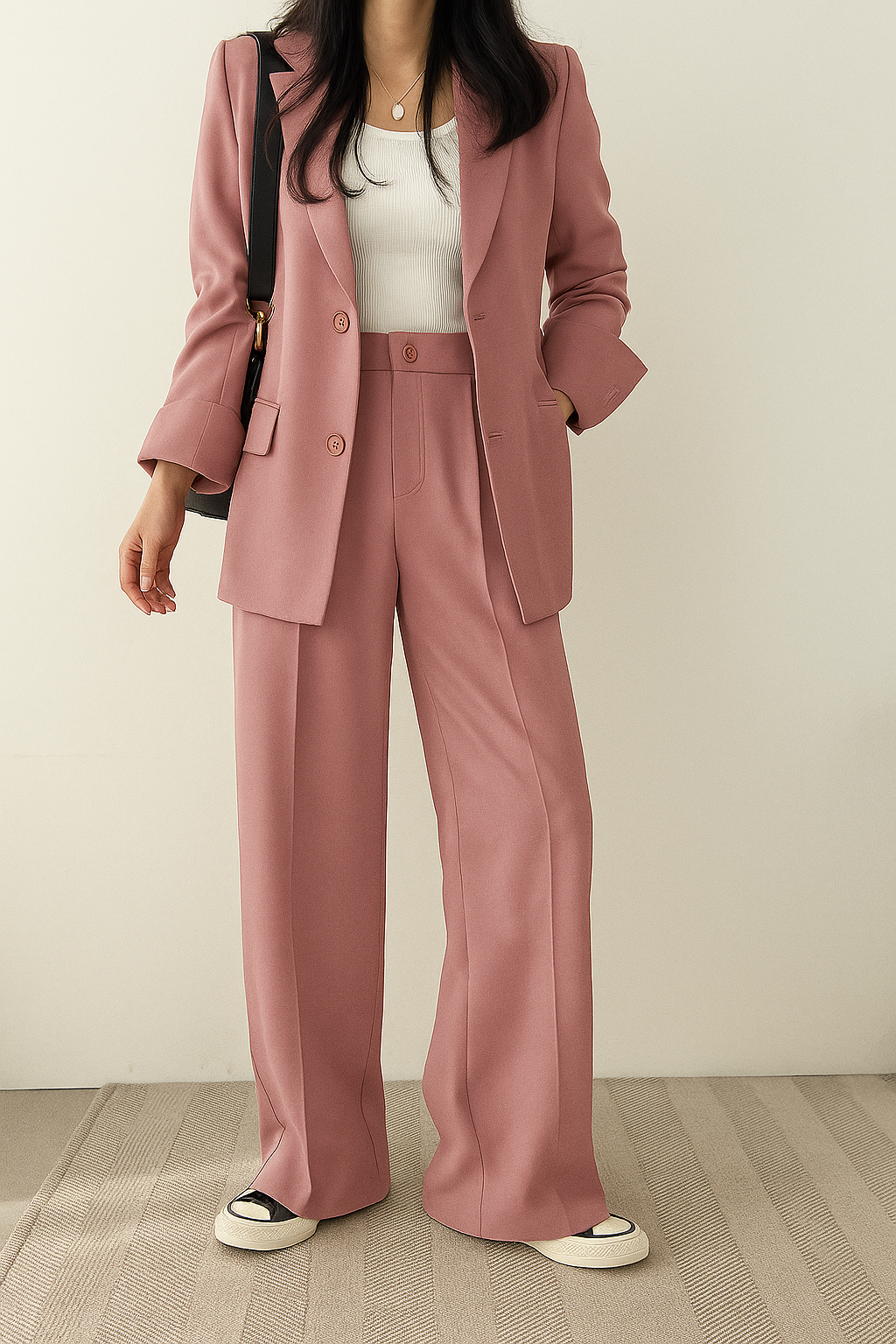 Blazer set roze detail Imre