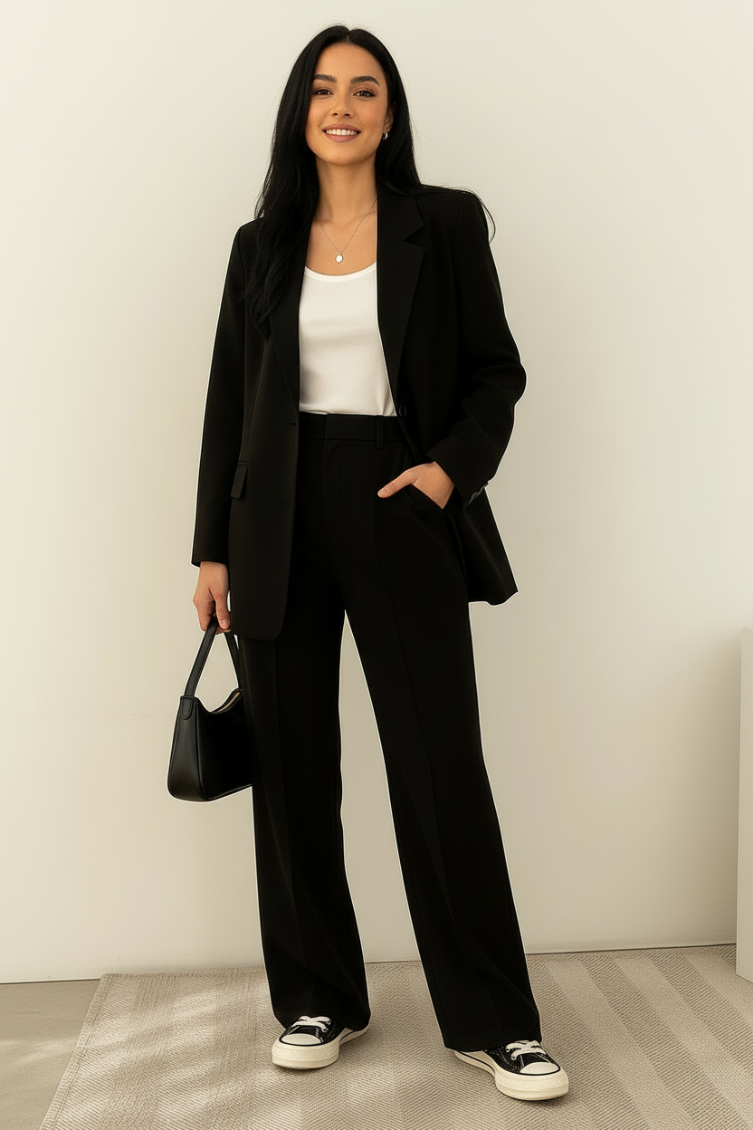 Blazer set zwart vooraanzicht Imre