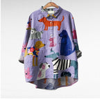 Blouse hondenprint detail 11 Floor