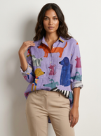 Blouse hondenprint detail 6 Floor