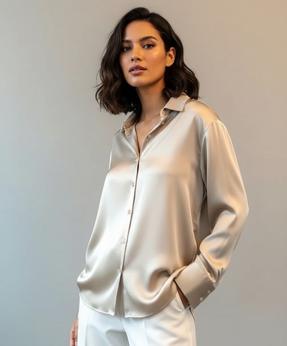 Blouse beige vooraanzicht Inaya