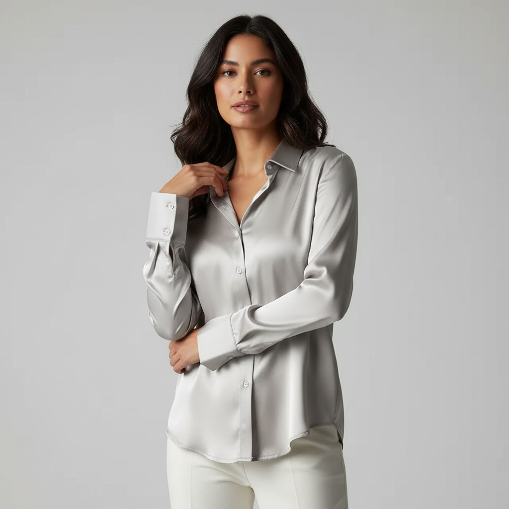 Blouse grijs vooraanzicht Inaya