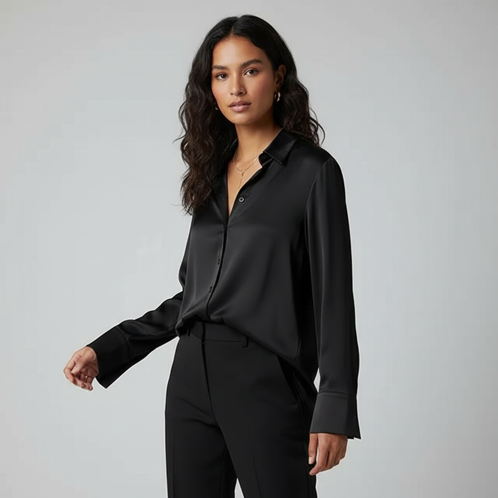 Blouse zwart vooraanzicht Inaya