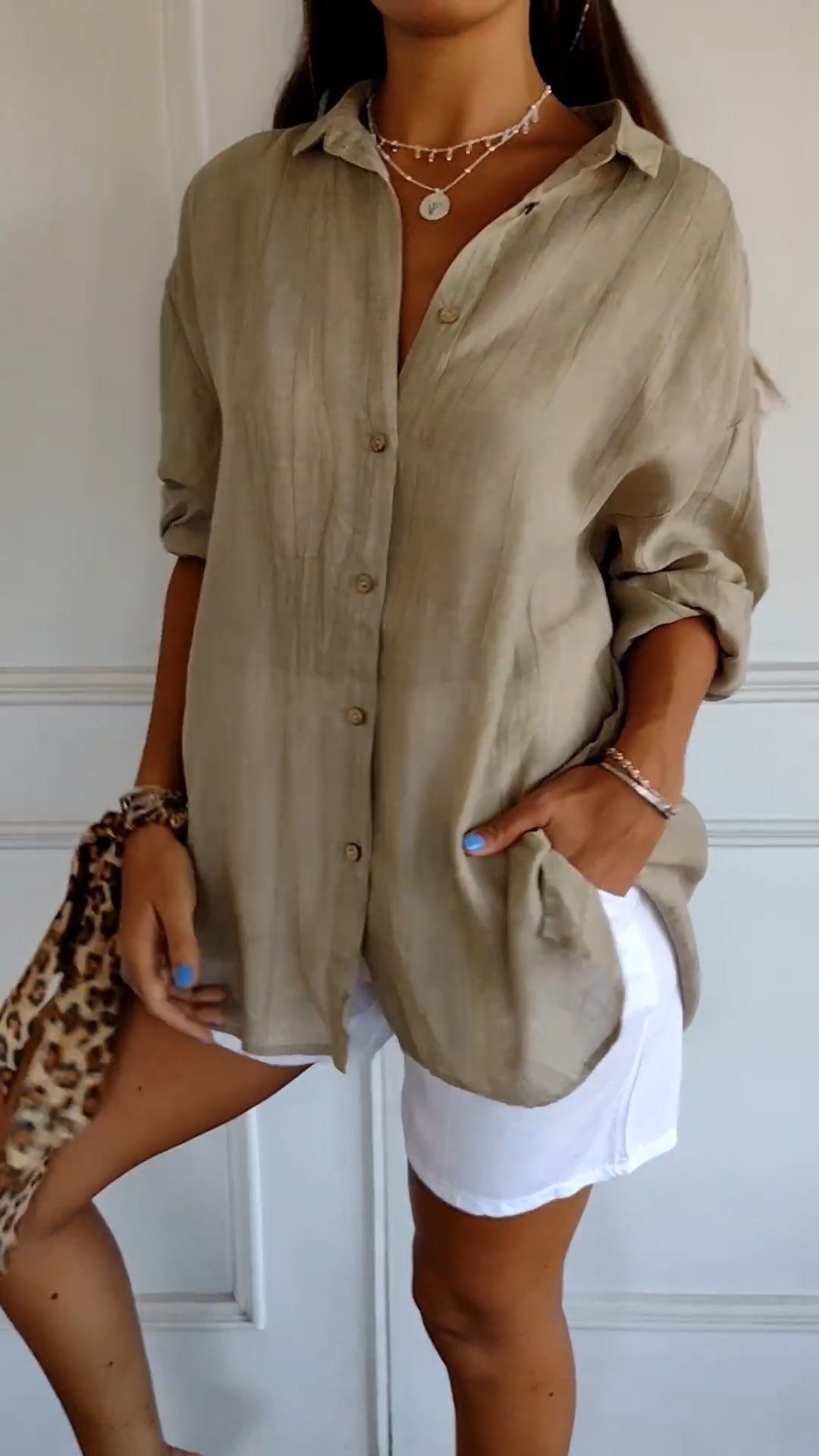 Blouse bruin vooraanzicht Puck