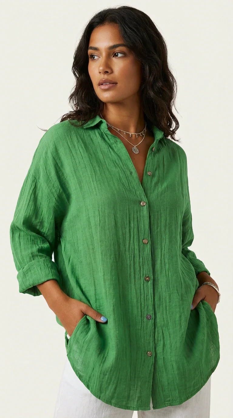 Blouse groen vooraanzicht Puck