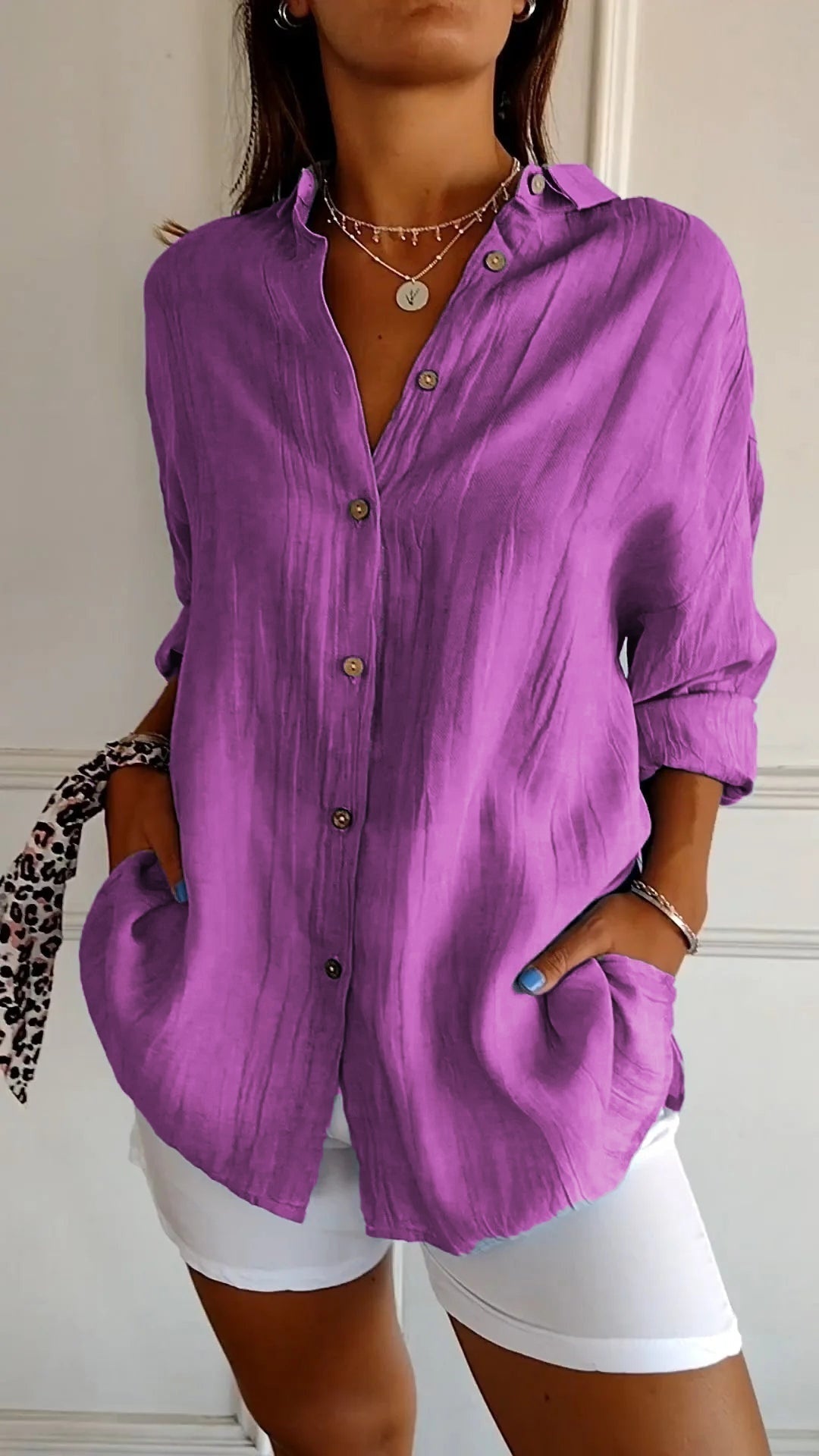 Blouse lila vooraanzicht Puck