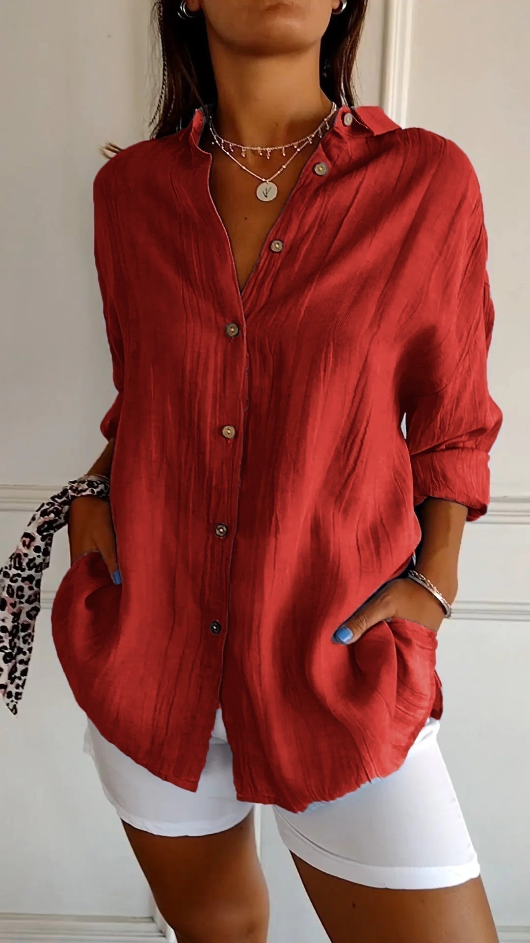 Blouse rood vooraanzicht Puck