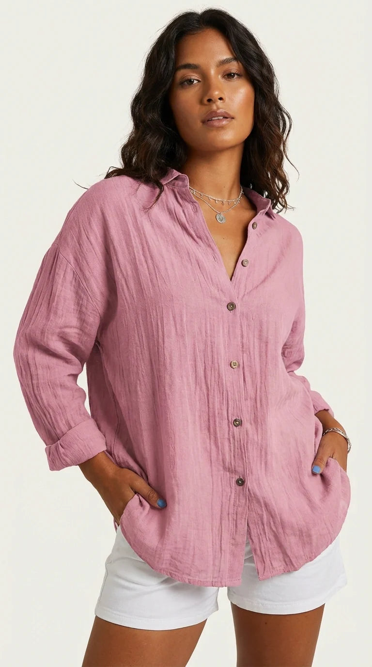 Blouse roze vooraanzicht Puck