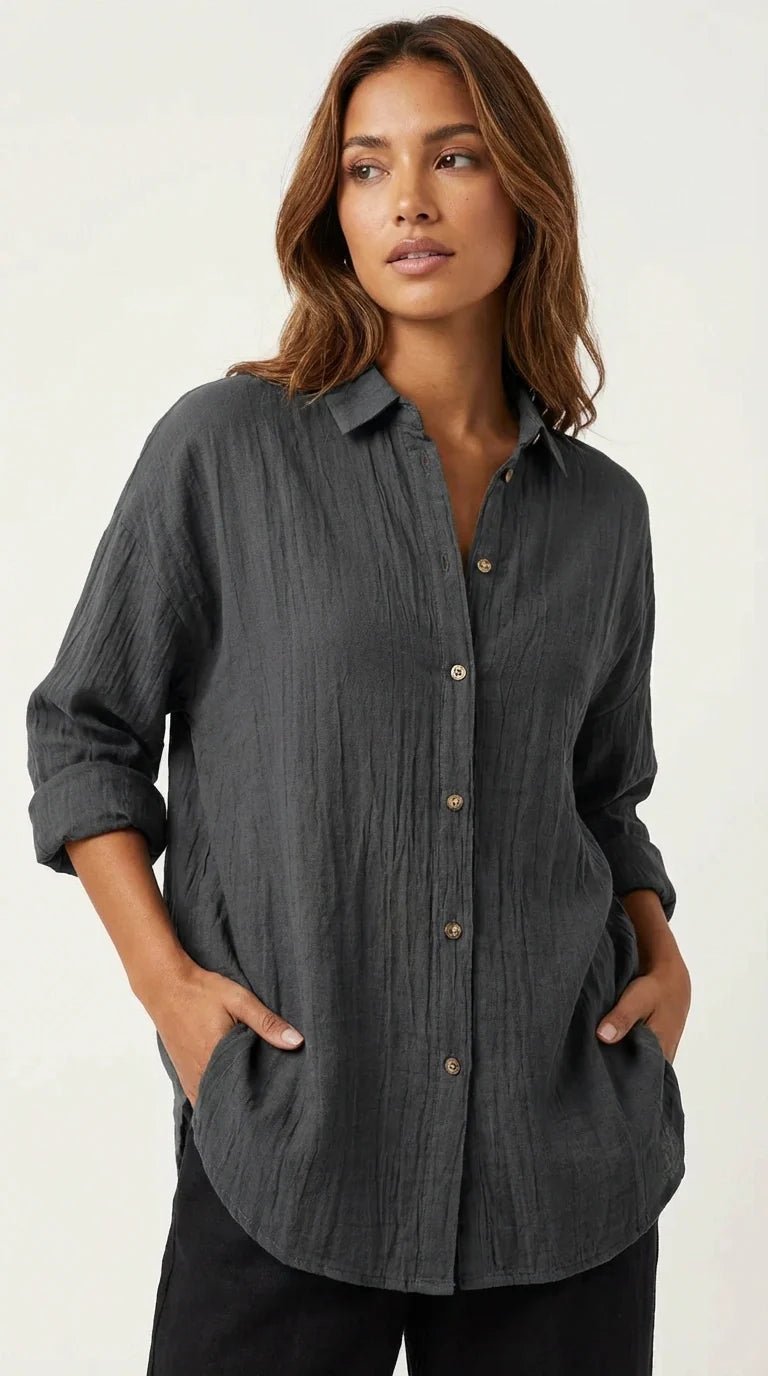 Blouse zwart vooraanzicht Puck