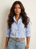 Blouse blauw vooraanzicht Rosie
