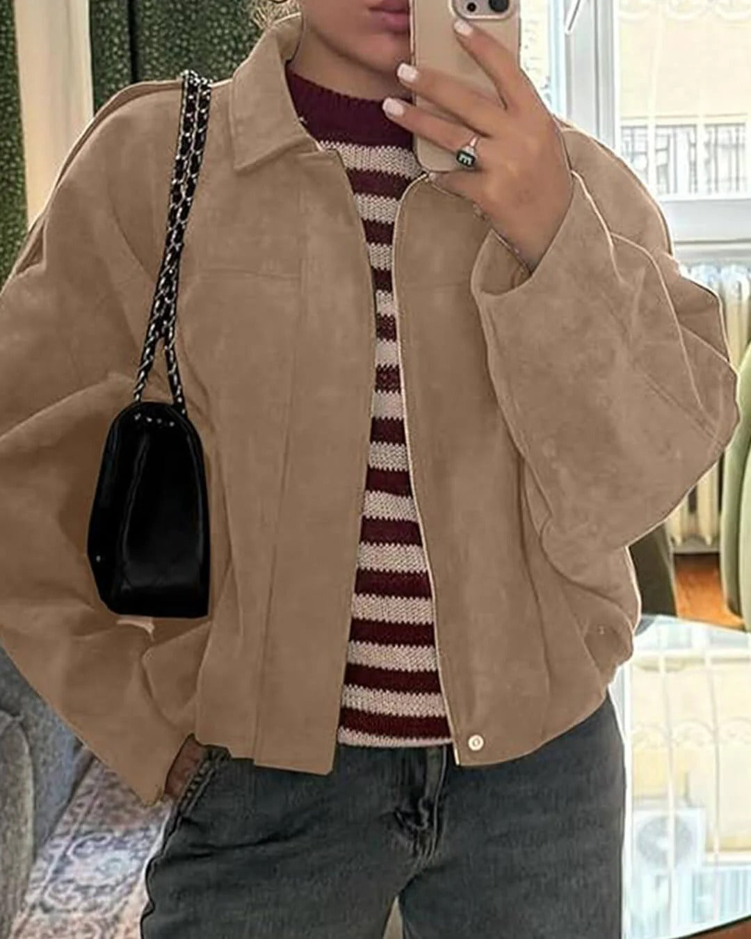 Bomberjack khaki detail Ruby