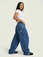 Boyfriend jeans donkerblauw zijaanzicht June