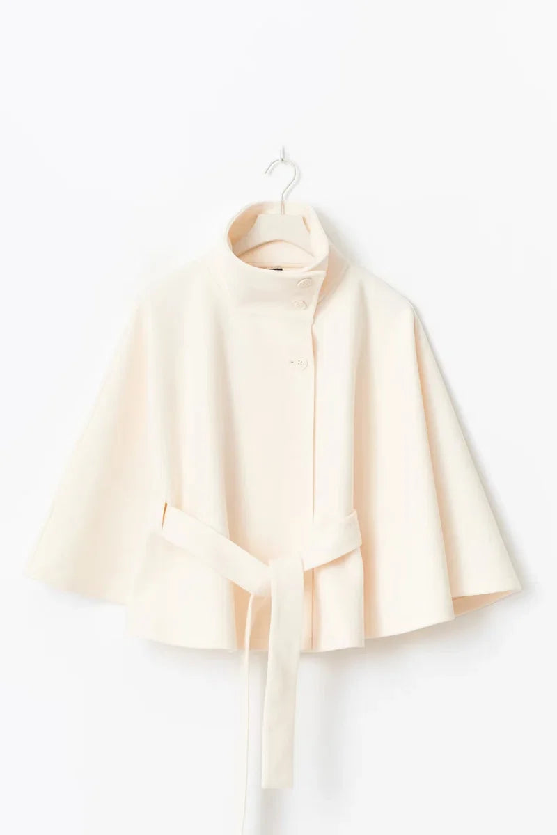 Cape jas beige detail Ayla