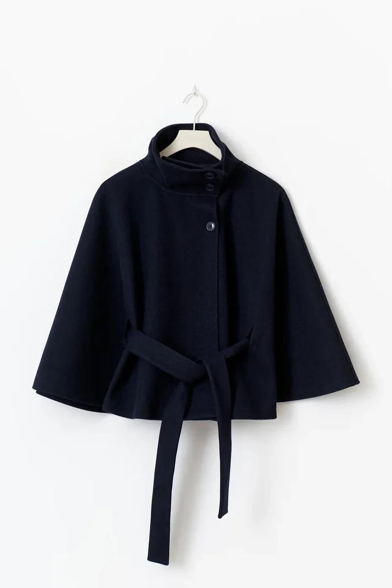 Cape jas blauw detail Ayla