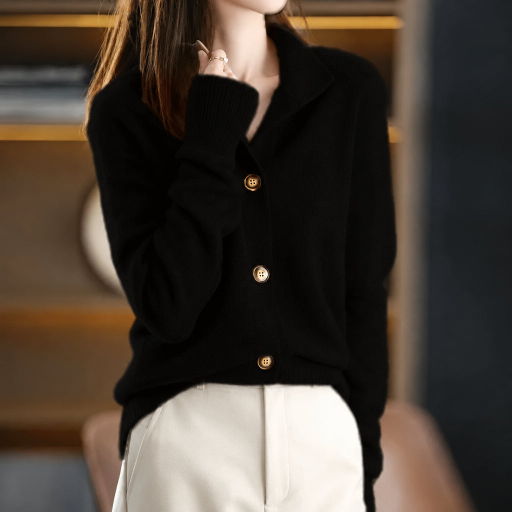 Cardigan zwart vooraanzicht detail Lily