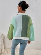 Colourblock vest groen achteraanzicht Jade