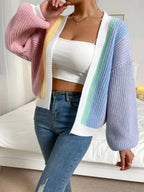 Colourblock vest regenboog vooraanzicht detail Jade