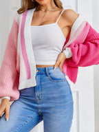 Colourblock vest roze detail Jade