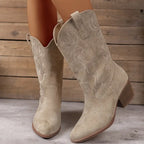 Cowboylaarzen beige vooraanzicht Rianne