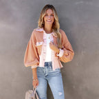 Cropped jas roze staand Milou