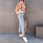 Cropped jas roze zijaanzicht Milou