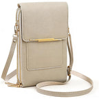 Crossbody telefoontasje beige vooraanzicht Ilona