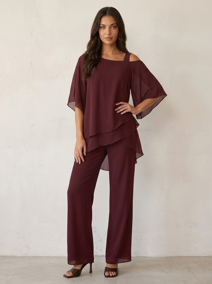 Elegante chiffon dames set - Luna