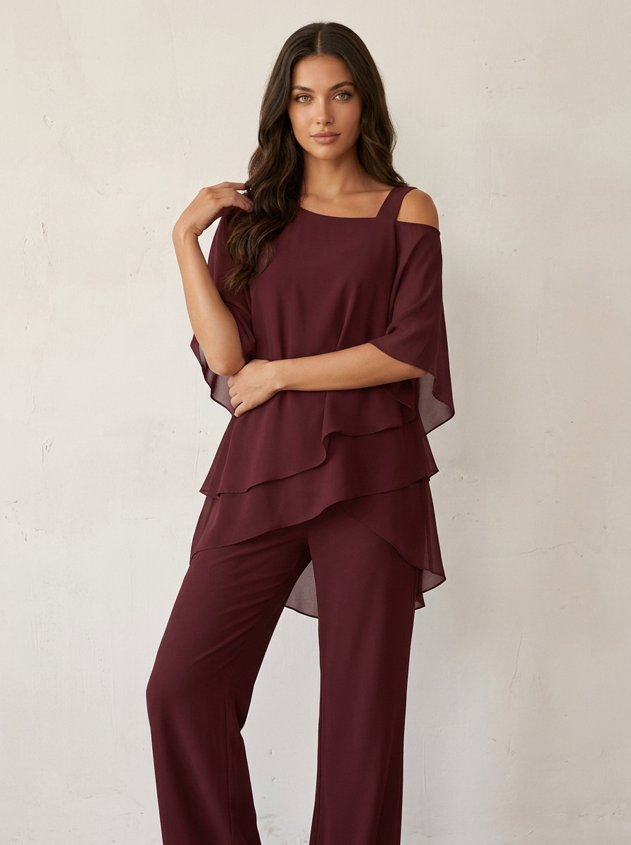 Elegante chiffon dames set - Luna