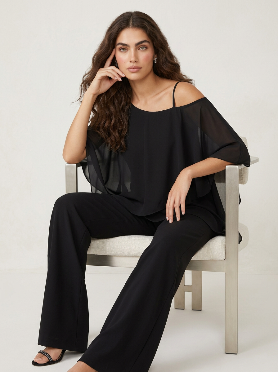 Elegante chiffon dames set - Luna