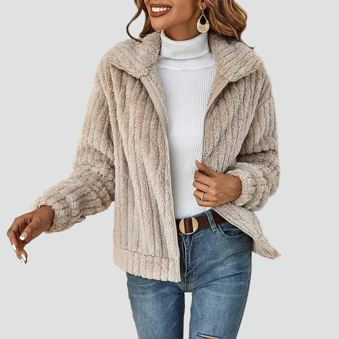Fleece jas roze vooraanzicht Ingeborg