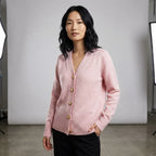Gebreid vest roze staand Lauren